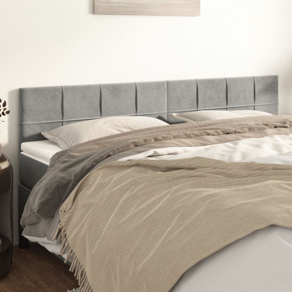 vidaXL Κεφαλάρια Αν. Γκρι Βελούδινα 160x5x78/88 εκ.