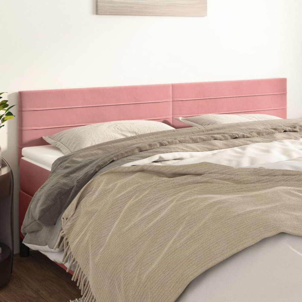 vidaXL Κεφαλάρια Ροζ Βελούδινα 200x5x78/88 εκ.