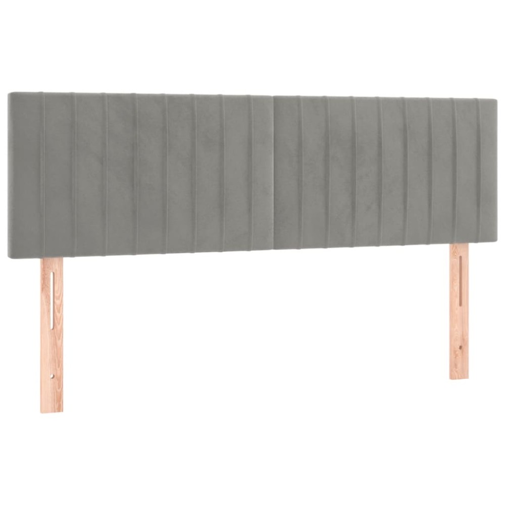 vidaXL Κεφαλάρια Αν. Γκρι Βελούδινα 144x5x78/88 εκ.