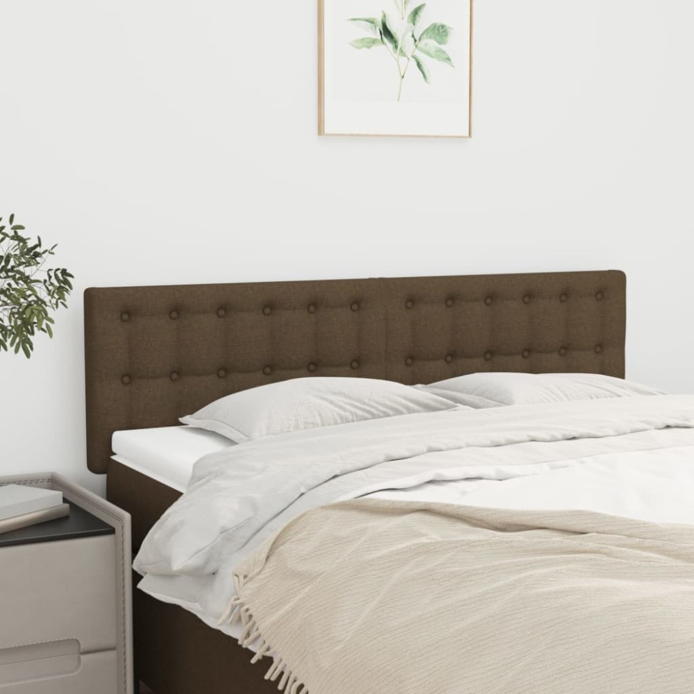 vidaXL Κεφαλάρια Σκ. Καφέ 144x5x78/88 εκ. Ύφασμα