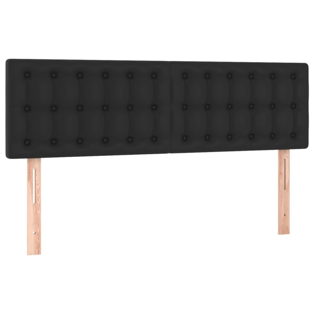 vidaXL Κεφαλάρια Μαύρα 144x5x78/88 εκ. από Συνθετικό Δέρμα