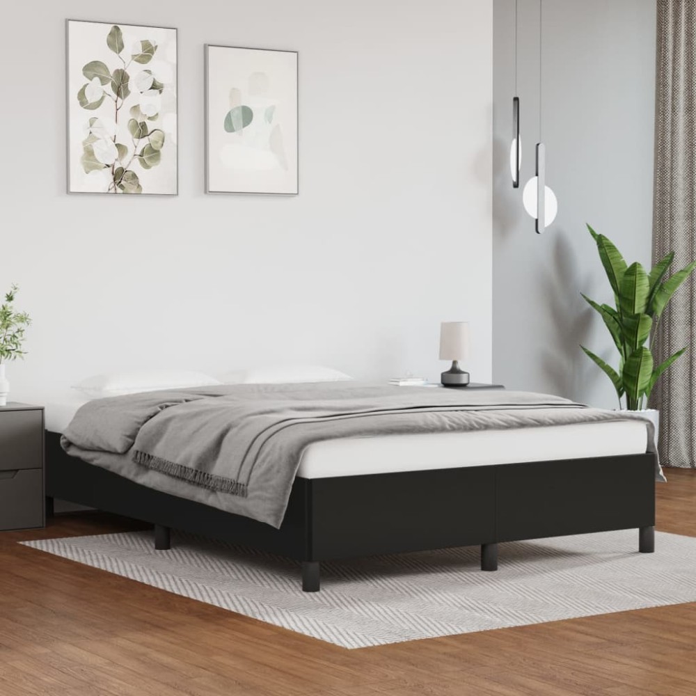 vidaXL Πλαίσιο Κρεβατιού χωρίς Στρώμα Μαύρο 140x200 εκ. από Συνθετικό Δέρμα