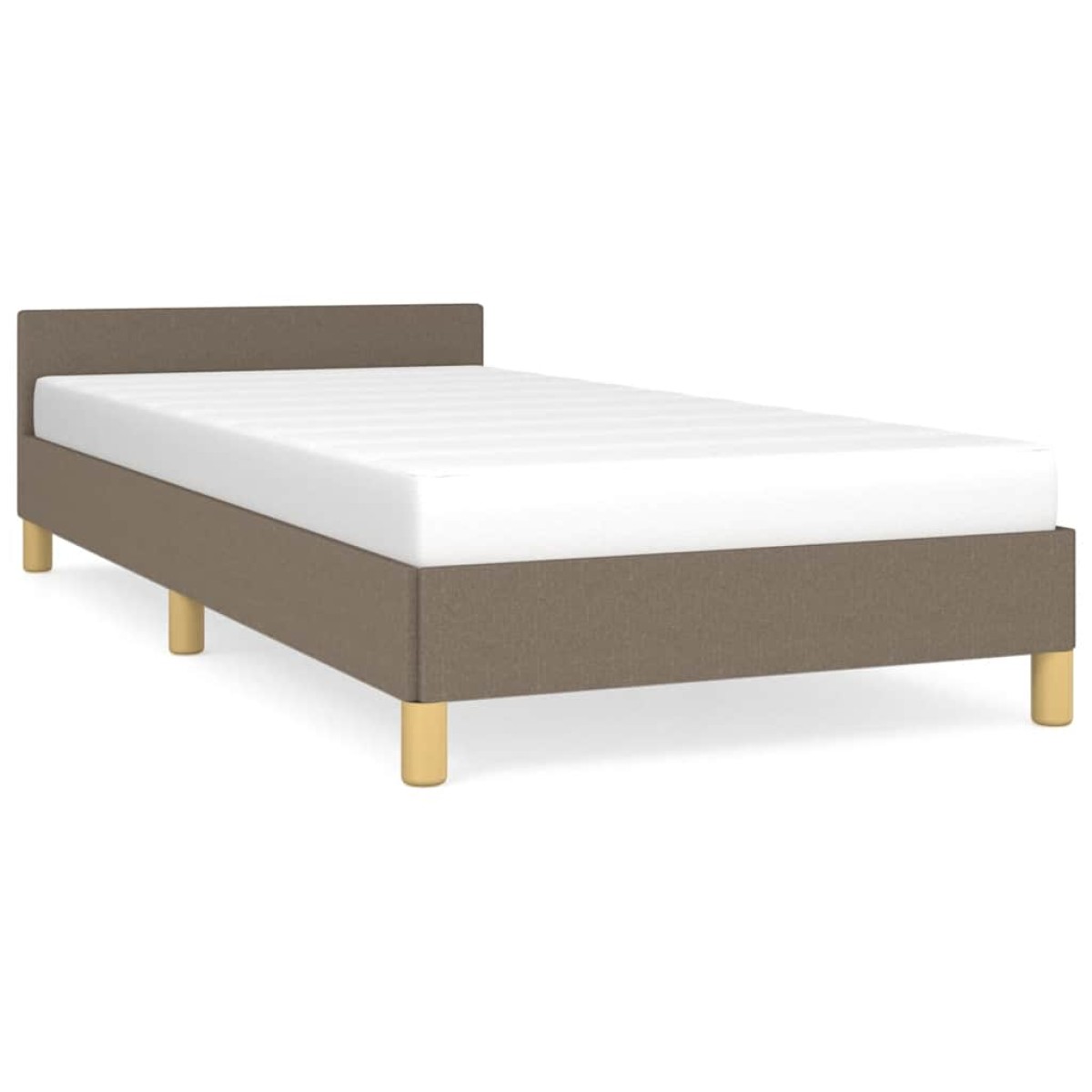 vidaXL Πλαίσιο Κρεβατιού με Κεφαλάρι Taupe 90x190 εκ. Υφασμάτινο