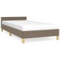 vidaXL Πλαίσιο Κρεβατιού με Κεφαλάρι Taupe 90x190 εκ. Υφασμάτινο