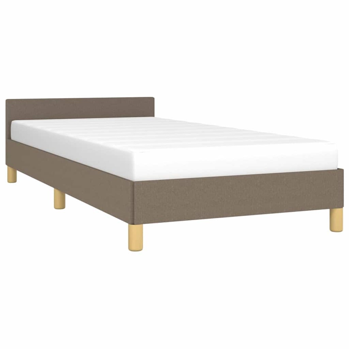 vidaXL Πλαίσιο Κρεβατιού με Κεφαλάρι Taupe 90x190 εκ. Υφασμάτινο