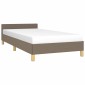 vidaXL Πλαίσιο Κρεβατιού με Κεφαλάρι Taupe 90x190 εκ. Υφασμάτινο