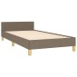 vidaXL Πλαίσιο Κρεβατιού με Κεφαλάρι Taupe 90x190 εκ. Υφασμάτινο