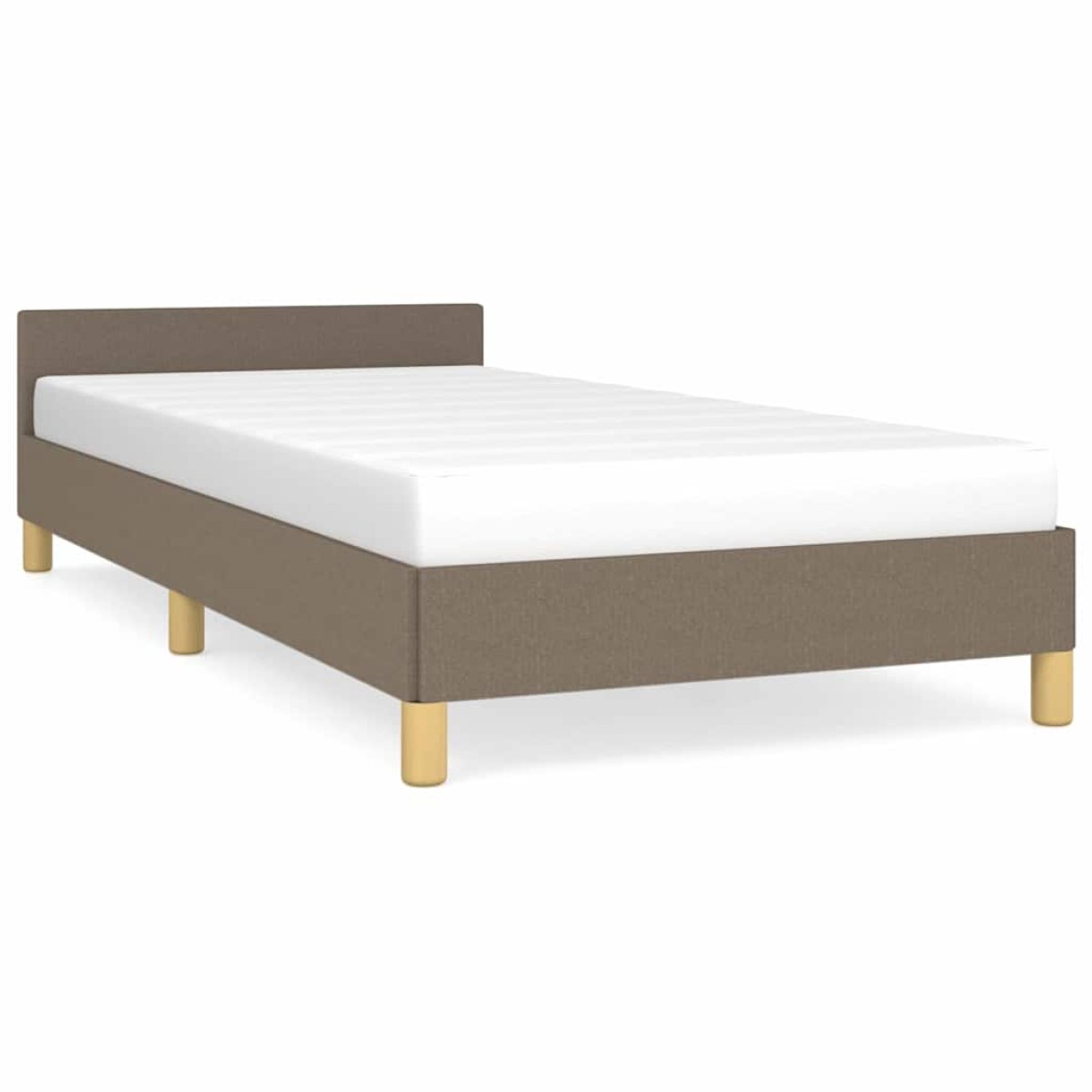 vidaXL Πλαίσιο Κρεβατιού με Κεφαλάρι Taupe 90x200 εκ. Υφασμάτινο