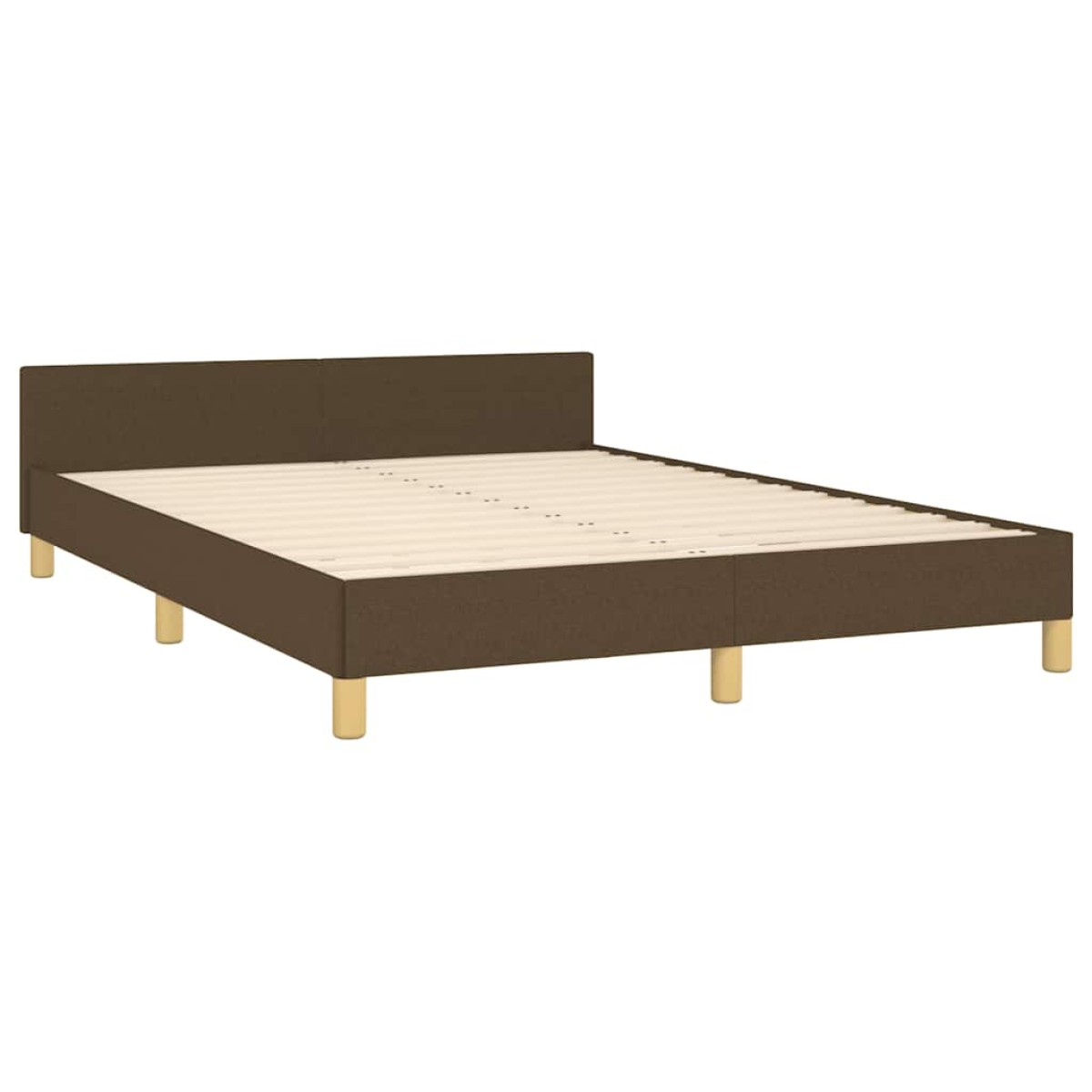 vidaXL Πλαίσιο Κρεβατιού με Κεφαλάρι Σκ. Καφέ 140x200 εκ. Υφασμάτινο