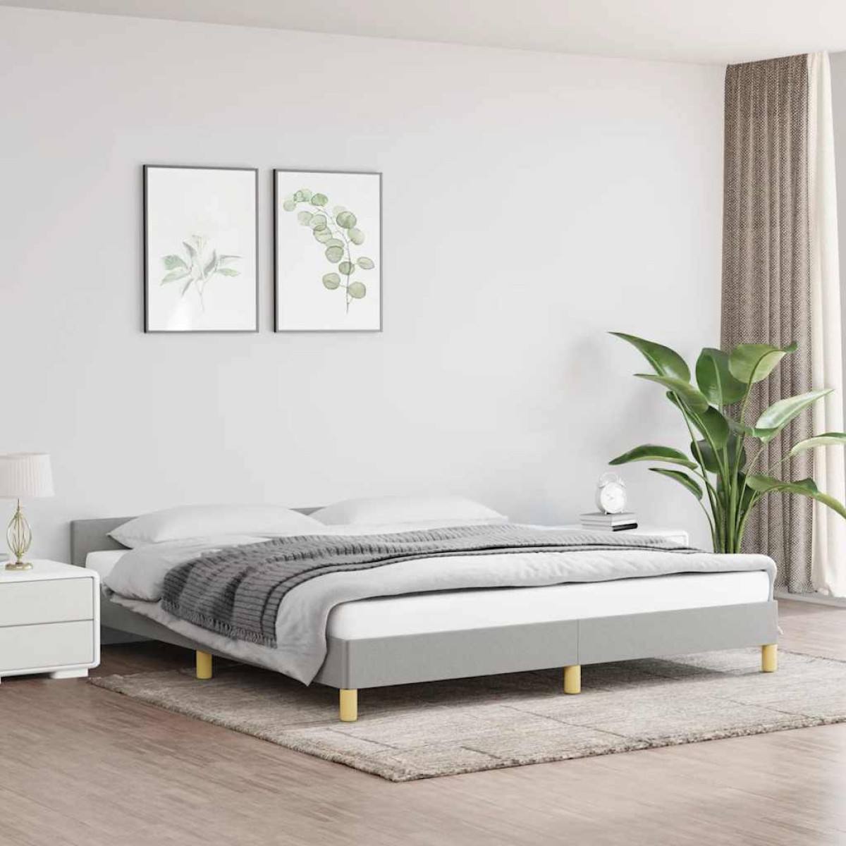 vidaXL Πλαίσιο Κρεβατιού με Κεφαλάρι Αν. Γκρι 180x200 εκ. Υφασμάτινο