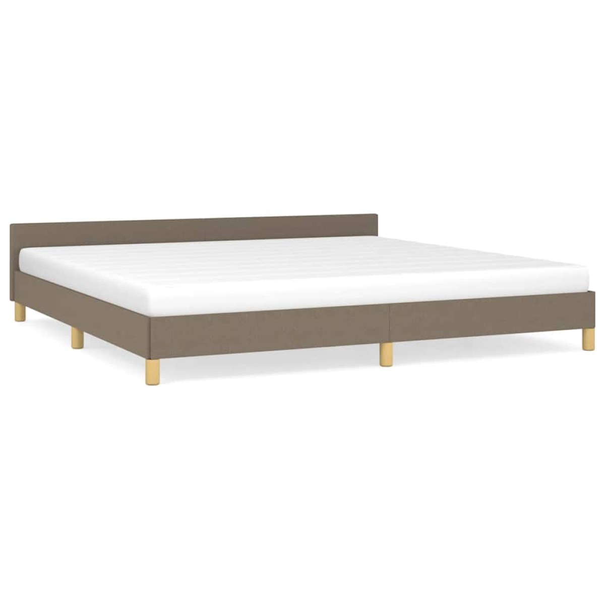 vidaXL Πλαίσιο Κρεβατιού με Κεφαλάρι Taupe 200x200 εκ. Υφασμάτινο