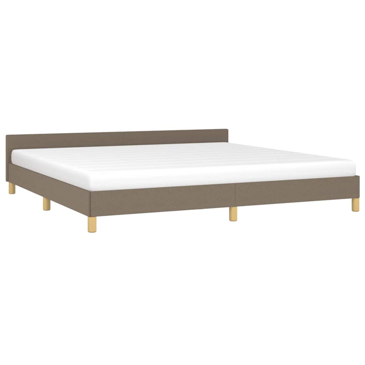 vidaXL Πλαίσιο Κρεβατιού με Κεφαλάρι Taupe 200x200 εκ. Υφασμάτινο