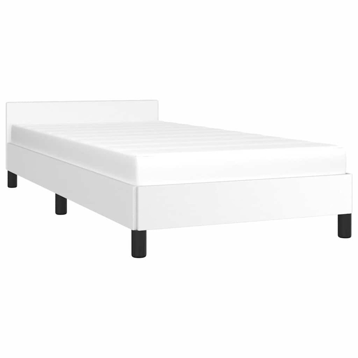 vidaXL Πλαίσιο Κρεβατιού με Κεφαλάρι Λευκό 90x200 εκ. Συνθετικό Δέρμα