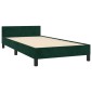 vidaXL Πλαίσιο Κρεβατιού με Κεφαλάρι Σκ. Πράσινο 90x200 εκ. Βελούδινο