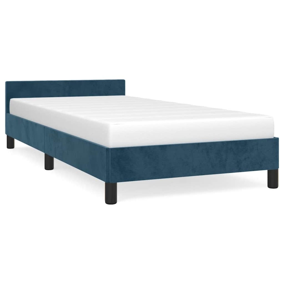 vidaXL Πλαίσιο Κρεβατιού με Κεφαλάρι Σκ. Μπλε 90x200 εκ. Βελούδινο
