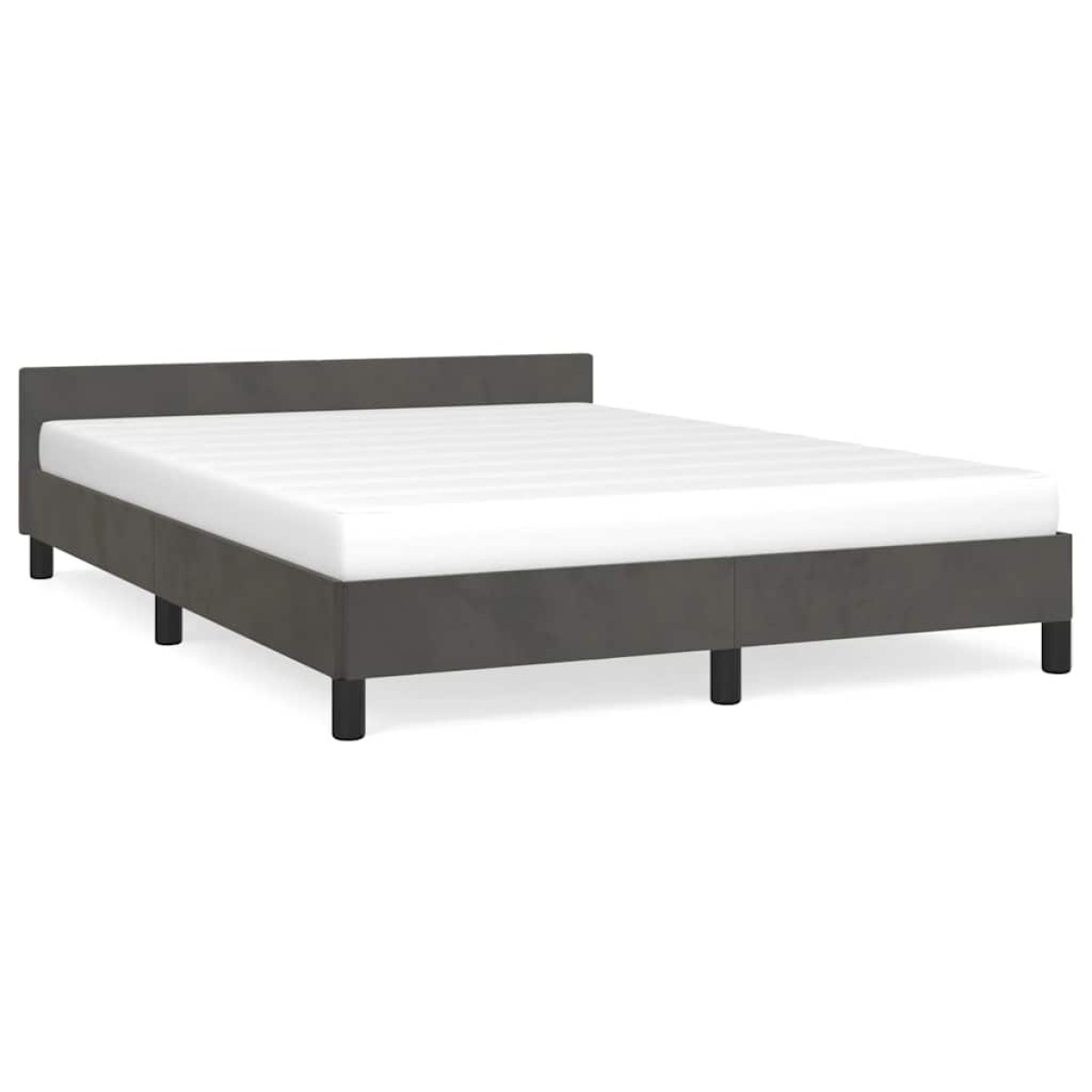 vidaXL Πλαίσιο Κρεβατιού με Κεφαλάρι Σκ. Γκρι 140x200 εκ. Βελούδινο