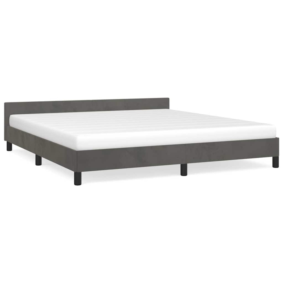 vidaXL Πλαίσιο Κρεβατιού με Κεφαλάρι Σκ. Γκρι 180x200 εκ. Βελούδινο