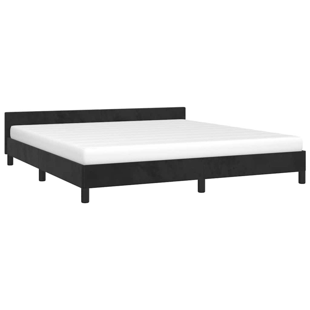 vidaXL Πλαίσιο Κρεβατιού με Κεφαλάρι Μαύρο 180x200 εκ. Βελούδινο