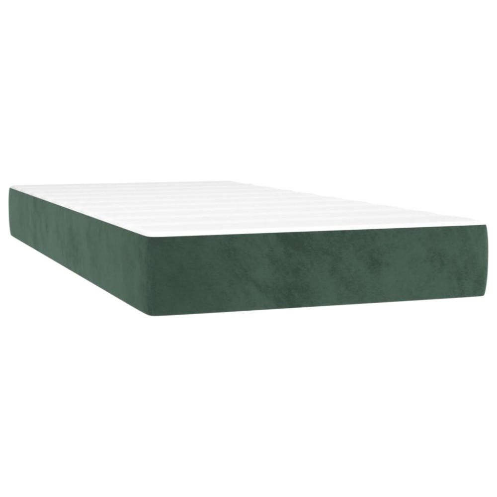 vidaXL Στρώμα με Pocket Springs Μεσαίας Σκληρότητας Σκούρο Πράσινο 80x200x20 εκ. Βελούδινο