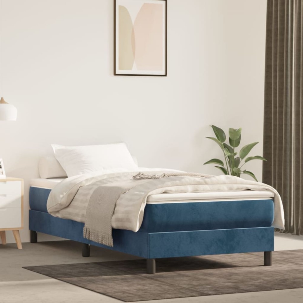vidaXL Στρώμα με Pocket Springs Μεσαίας Σκληρότητας Σκούρο Μπλε 80x200x20 εκ. Βελούδινο