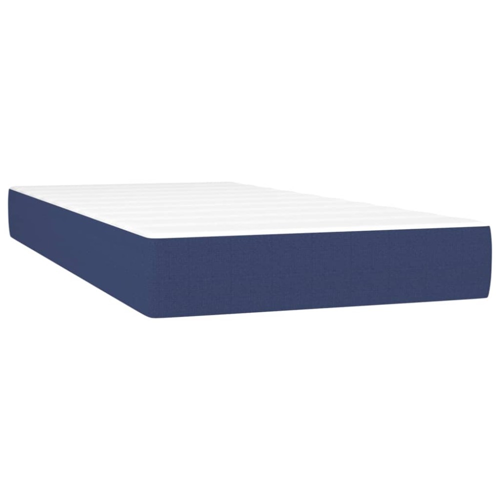 vidaXL Στρώμα με Pocket Springs Μεσαίας Σκληρότητας Μπλε 90x200x20 εκ. Υφασμάτινο