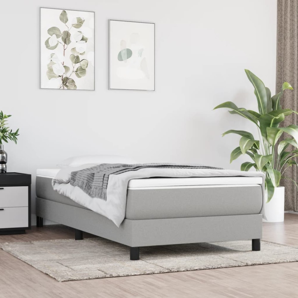 vidaXL Στρώμα με Pocket Springs Μεσαίας Σκληρότητας Ανοιχτό Γκρι 100x200x20 εκ. Υφασμάτινο
