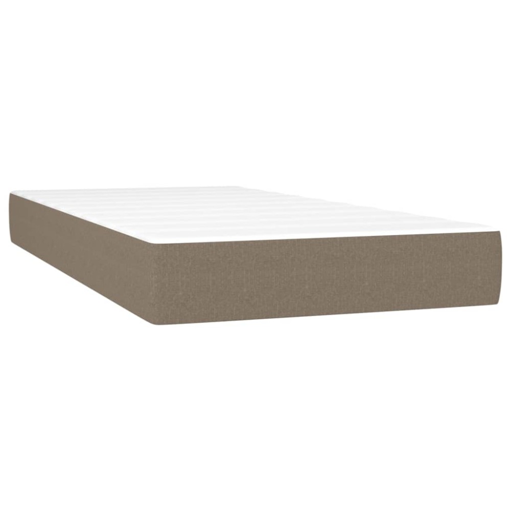 vidaXL Στρώμα με Pocket Springs Μεσαίας Σκληρότητας Taupe 100x200x20 εκ. Υφασμάτινο