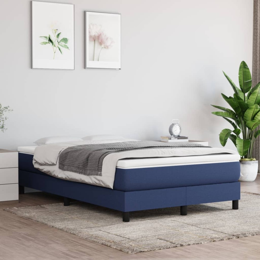 vidaXL Στρώμα με Pocket Springs Μεσαίας Σκληρότητας Μπλε 120x200x20 εκ. Υφασμάτινο