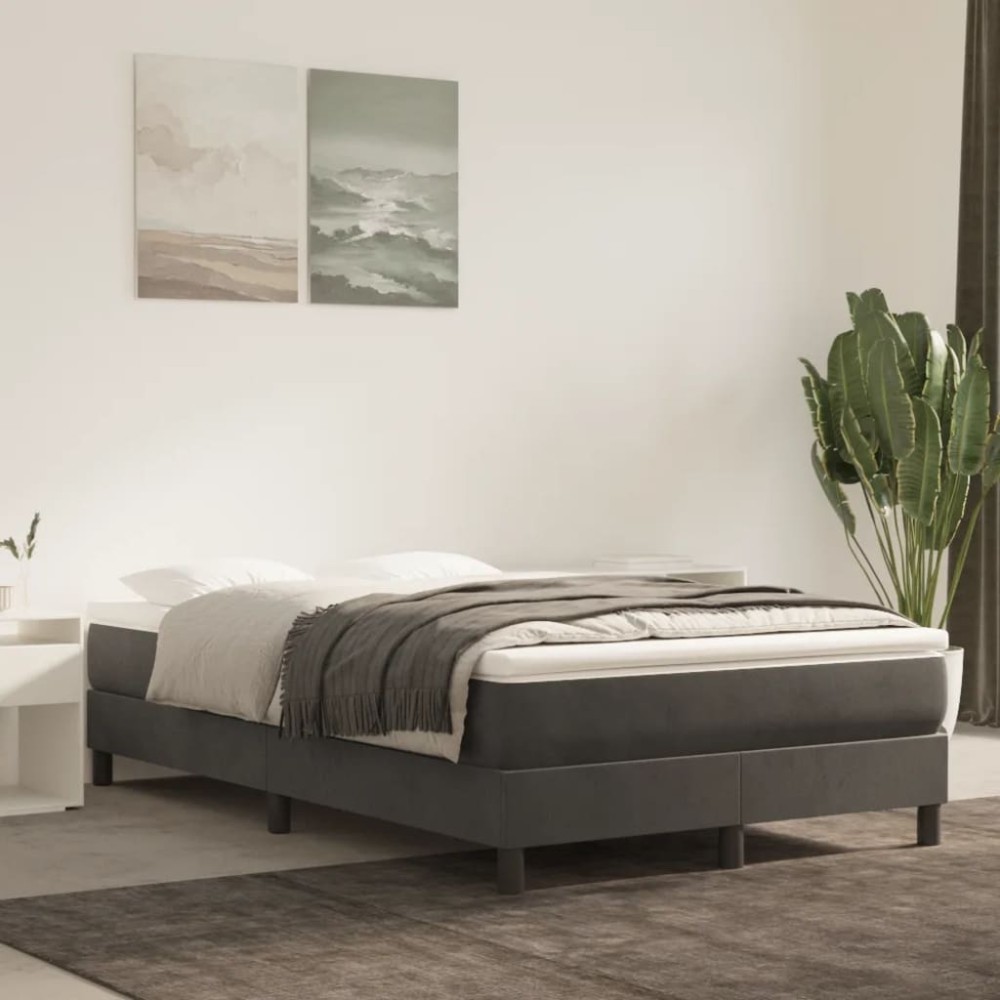 vidaXL Στρώμα με Pocket Springs Μεσαίας Σκληρότητας Σκούρο Γκρι 120x200x20 εκ. Βελούδινο