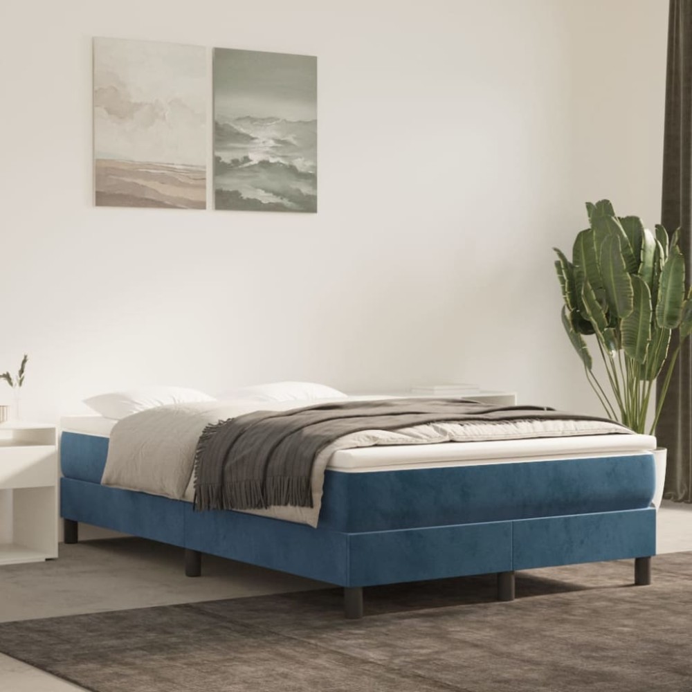 vidaXL Στρώμα με Pocket Springs Μεσαίας Σκληρότητας Σκούρο Μπλε 120x200x20 εκ. Βελούδινο