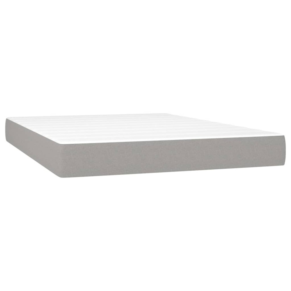 vidaXL Στρώμα με Pocket Springs Μεσαίας Σκληρότητας Ανοιχτό Γκρι 140x190x20 εκ. Υφασμάτινο