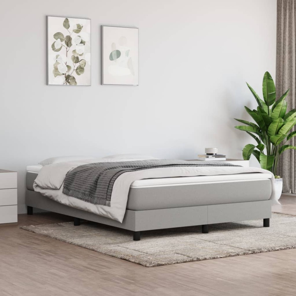 vidaXL Στρώμα με Pocket Springs Μεσαίας Σκληρότητας Ανοιχτό Γκρι 140x190x20 εκ. Υφασμάτινο