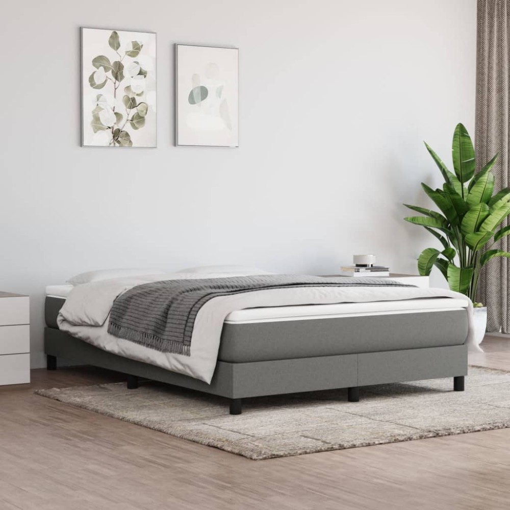 vidaXL Στρώμα με Pocket Springs Μεσαίας Σκληρότητας Σκούρο Γκρι 140x190x20 εκ. Υφασμάτινο