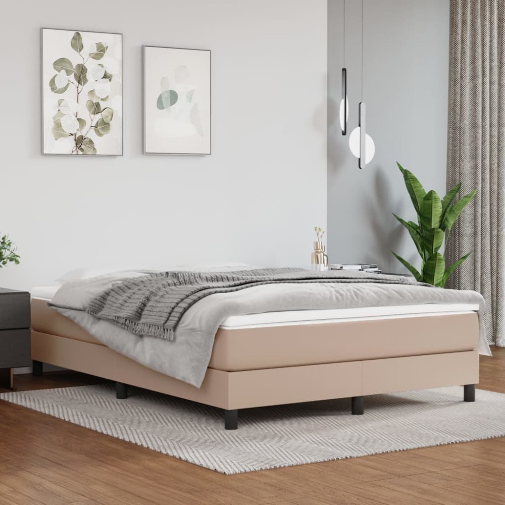vidaXL Στρώμα με Pocket Springs Μεσαίας Σκληρότητας Καπουτσίνο 140x190x20εκ. Συνθετ. Δέρμα