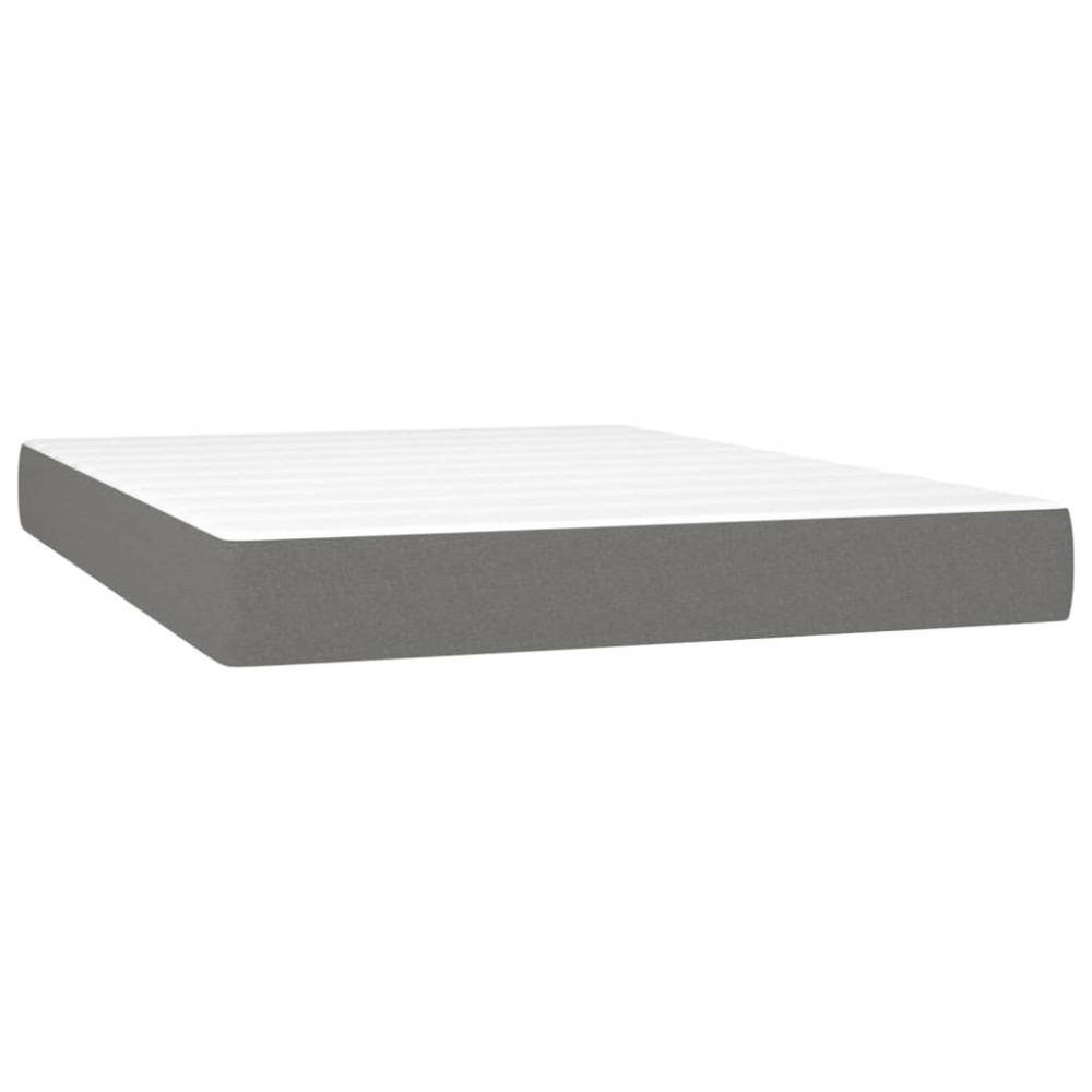 vidaXL Στρώμα με Pocket Springs Μεσαίας Σκληρότητας Σκούρο Γκρι 140x200x20 εκ. Υφασμάτινο