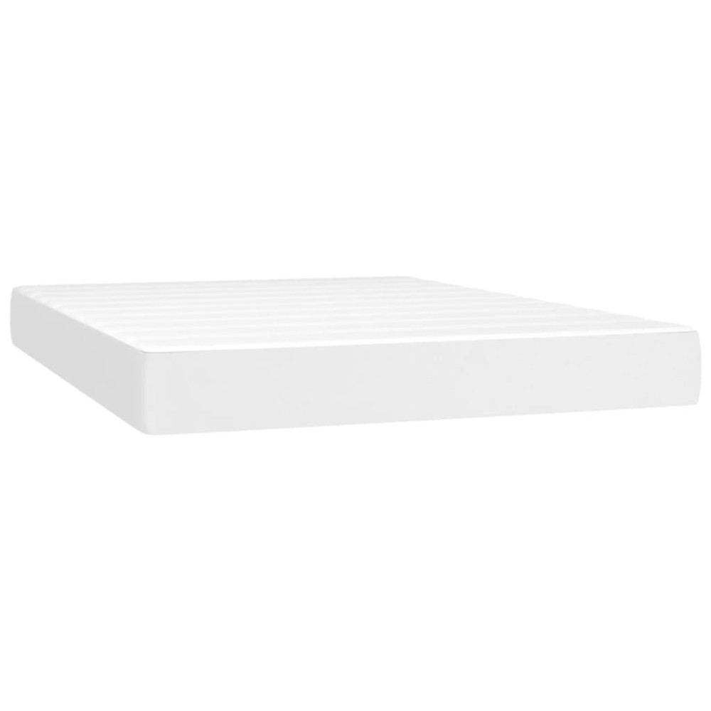 vidaXL Στρώμα με Pocket Springs Μεσαίας Σκληρότητας Λευκό 140x200x20 εκ. Συνθετικό Δέρμα