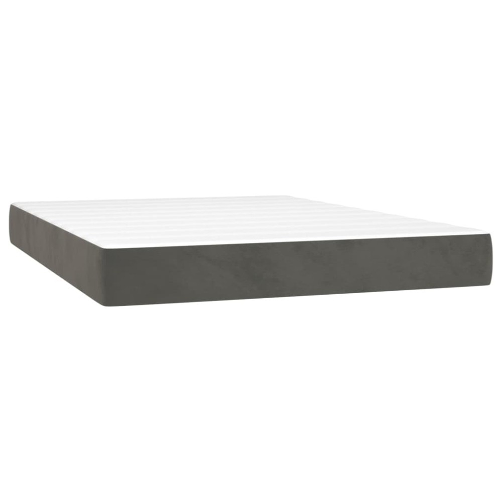 vidaXL Στρώμα με Pocket Springs Μεσαίας Σκληρότητας Σκούρο Γκρι 140x200x20 εκ. Βελούδινο