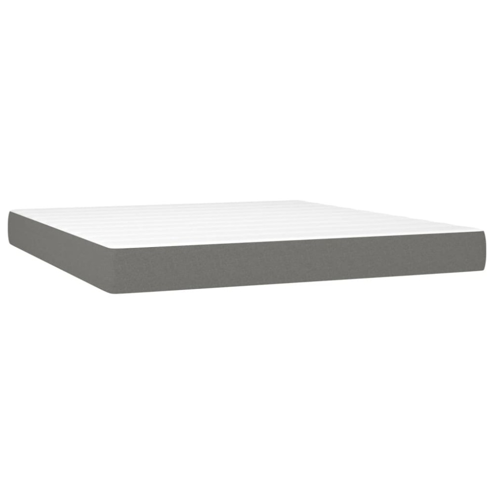 vidaXL Στρώμα με Pocket Springs Μεσαίας Σκληρότητας Σκούρο Γκρι 160x200x20 εκ. Υφασμάτινο