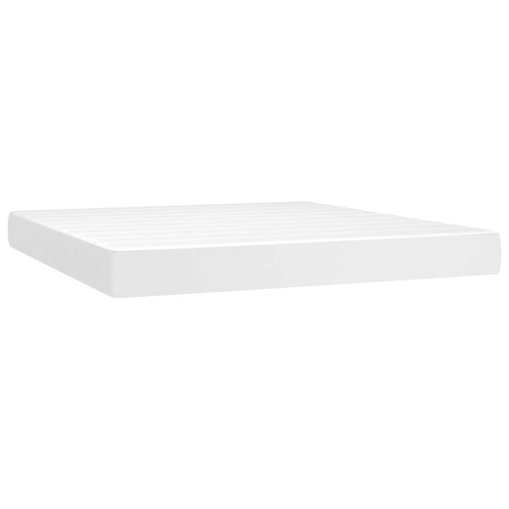 vidaXL Στρώμα με Pocket Springs Μεσαίας Σκληρότητας Λευκό 180x200x20 εκ. Συνθετικό Δέρμα