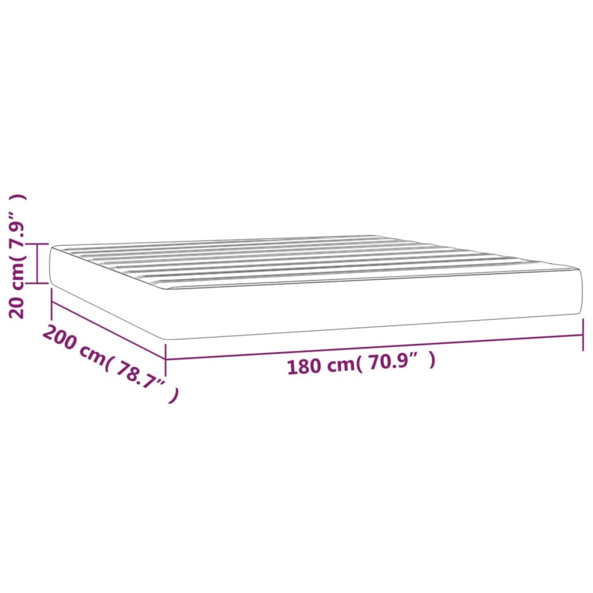 vidaXL Στρώμα με Pocket Springs Κρεμ 180x200x20 εκ. Συνθετικό Δέρμα