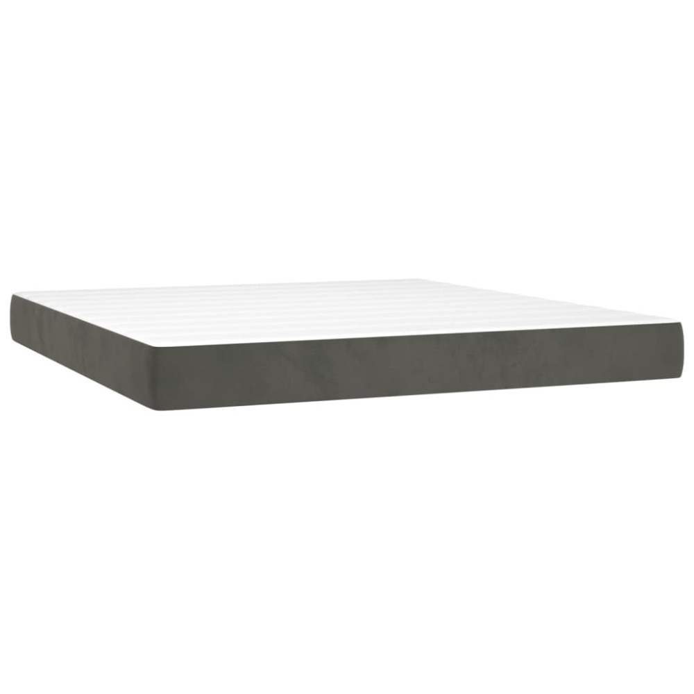 vidaXL Στρώμα με Pocket Springs Μεσαίας Σκληρότητας Σκούρο Γκρι 180x200x20 εκ. Βελούδινο