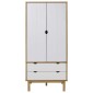 vidaXL Ντουλάπα OTTA Καφέ/Λευκό 76,5 x 53 x 172 εκ. Μασίφ Ξύλο Πεύκου