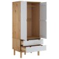 vidaXL Ντουλάπα OTTA Καφέ/Λευκό 76,5 x 53 x 172 εκ. Μασίφ Ξύλο Πεύκου