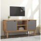vidaXL Έπιπλο Τηλεόρασης OTTA Καφέ/Γκρι 113,5x43x57 εκ. Μασίφ Πεύκο