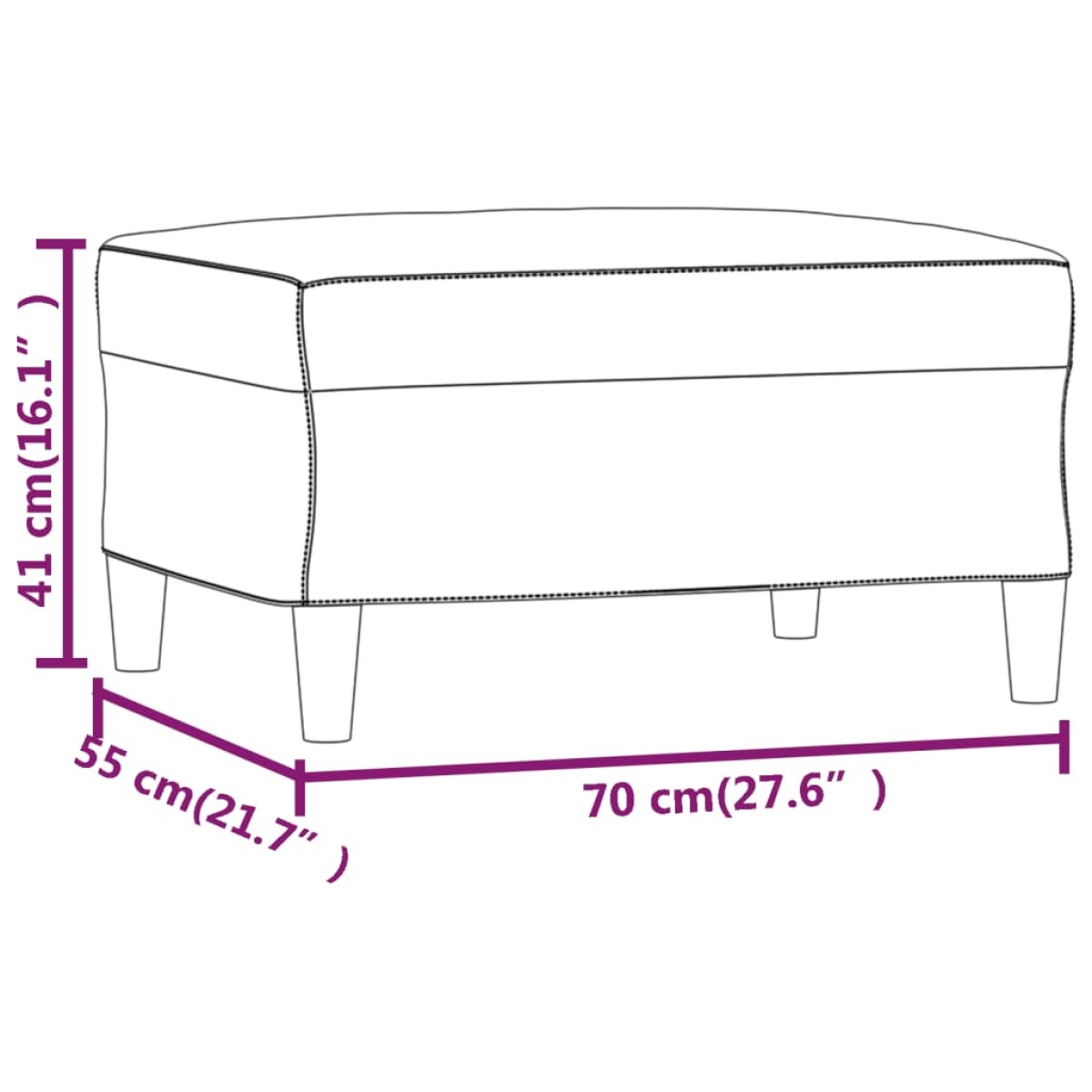 vidaXL Υποπόδιο Taupe 70 x 55 x 41 εκ. Υφασμάτινο