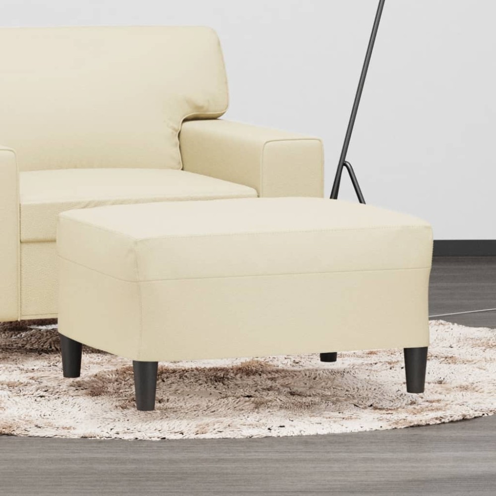 vidaXL Υποπόδιο Κρεμ 70x55x41 εκ. από Συνθετικό Δέρμα