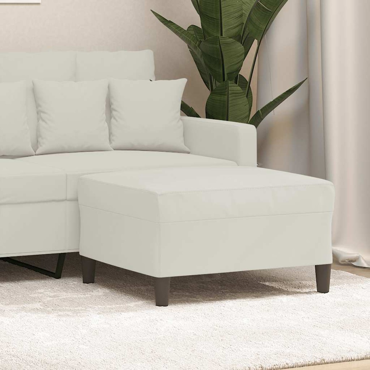 vidaXL Υποπόδιο Κρεμ 70x55x41 εκ. Βελούδινο
