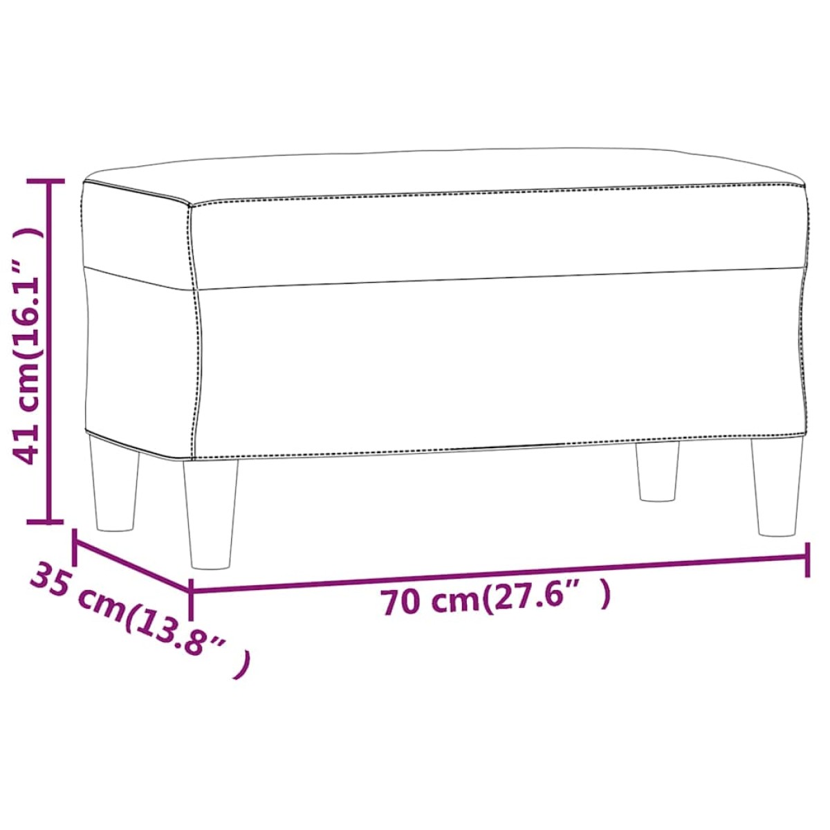 vidaXL Πάγκος Μπλε 70 x 35 x 41 εκ. Βελούδινος