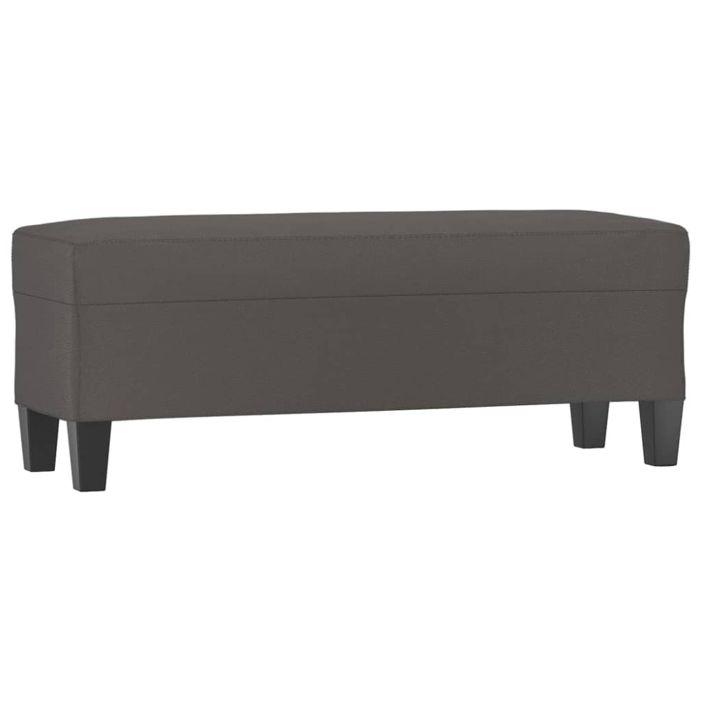 vidaXL Πάγκος Γκρι 100 x 35 x 41 εκ. από Συνθετικό Δέρμα