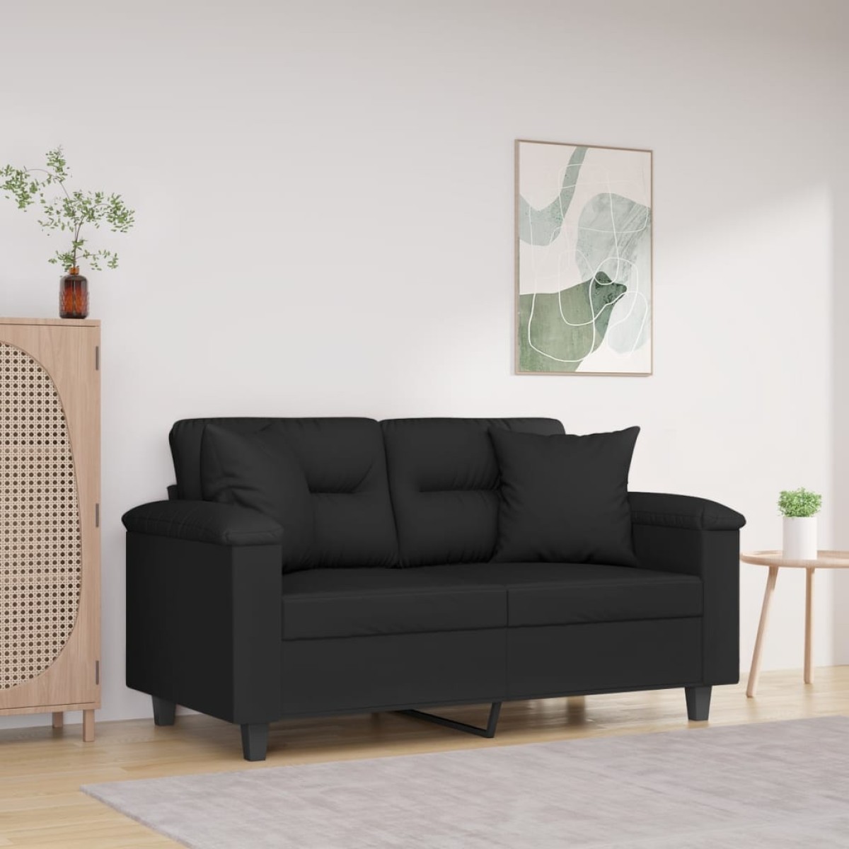 vidaXL Μαξιλάρια Διακοσμητικά 2 τεμ. Μαύρα 40x40ε. Ύφασμα Μικροϊνών